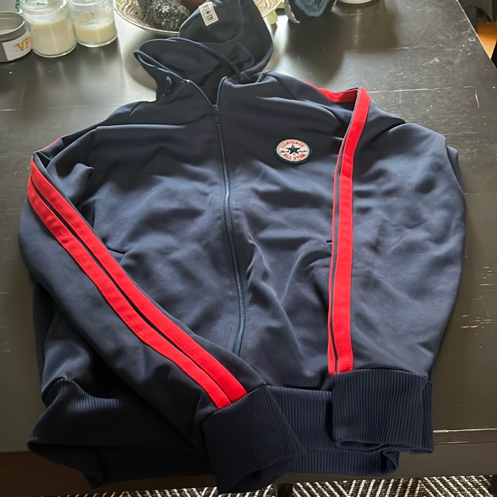 Converse blue zip up hood great used condition.